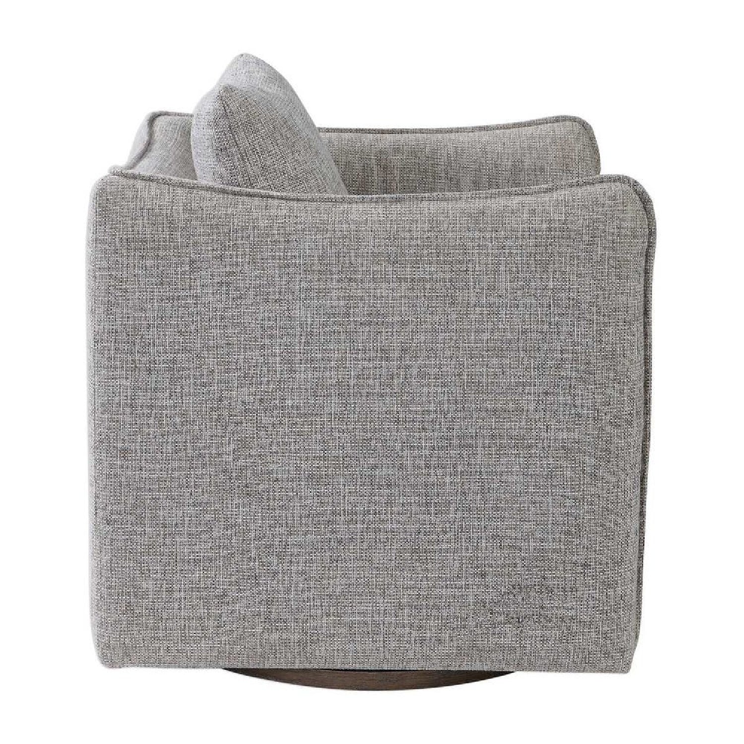Luxury Flanged Fabric Swivel Accent Chair Modern Italian Style for Villa