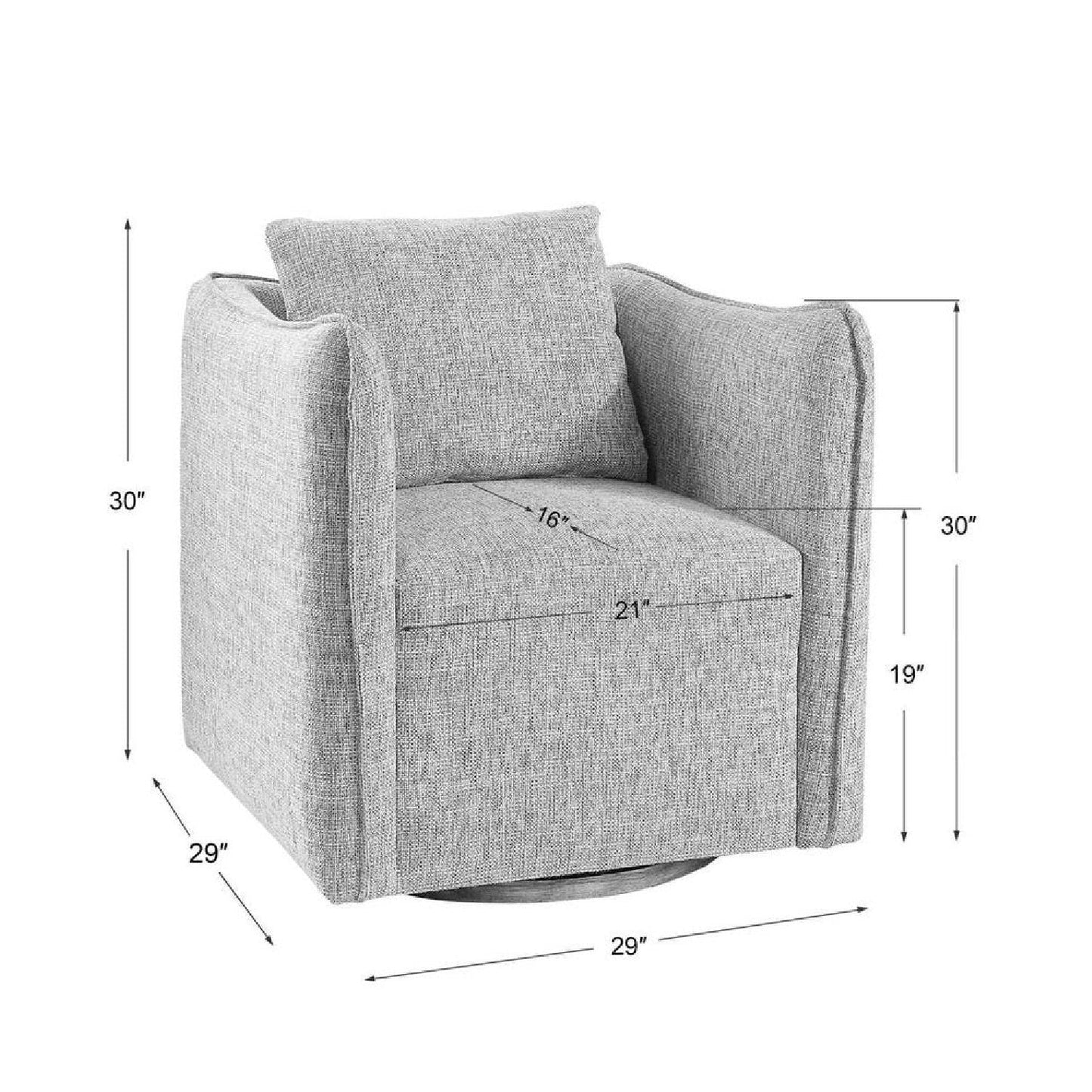 Luxury Flanged Fabric Swivel Accent Chair Modern Italian Style for Villa