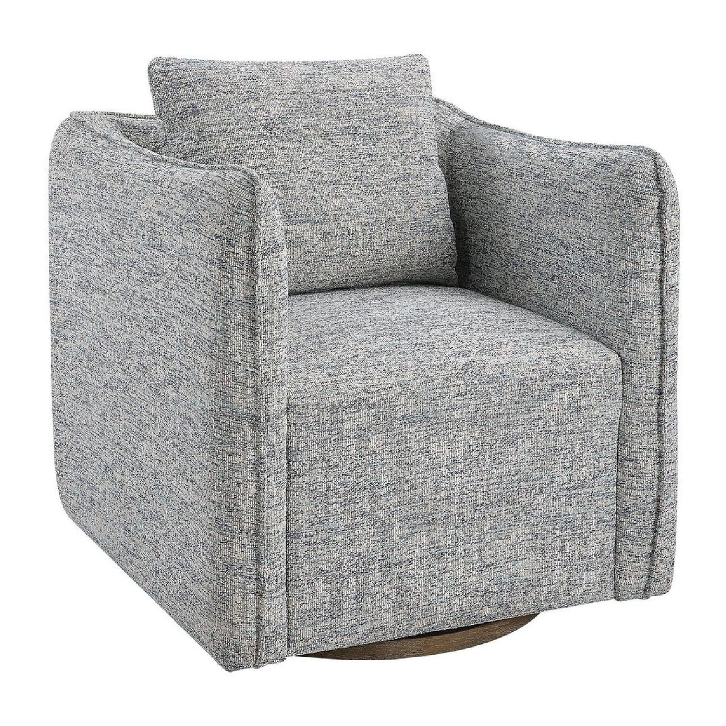 Luxury Flanged Fabric Swivel Accent Chair Modern Italian Style for Villa