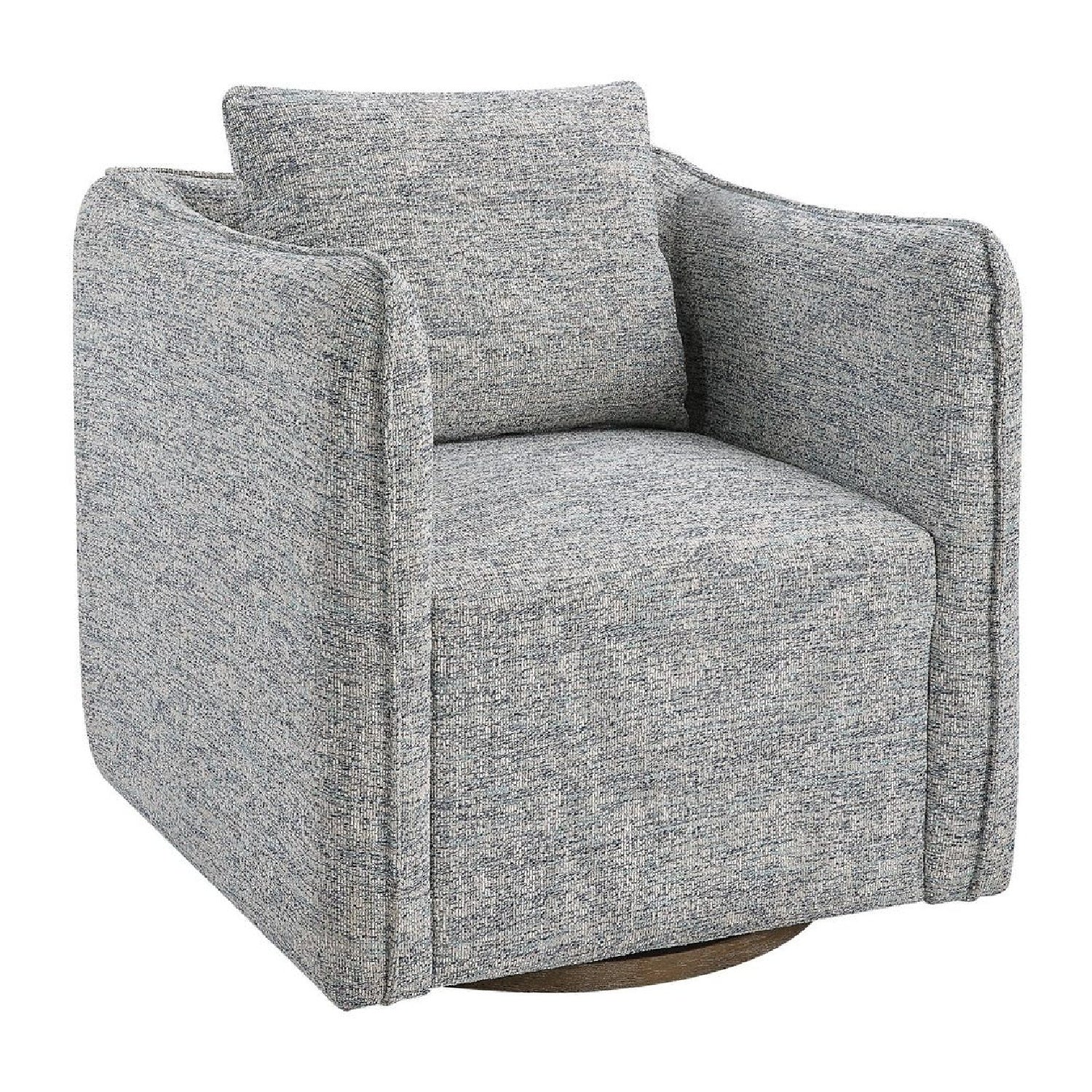Luxury Flanged Fabric Swivel Accent Chair Modern Italian Style for Villa