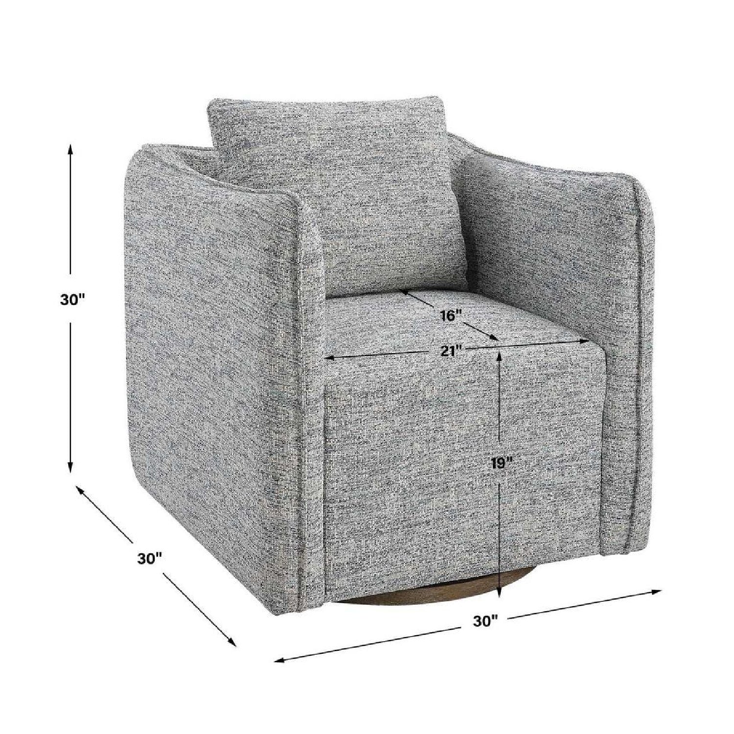 Luxury Flanged Fabric Swivel Accent Chair Modern Italian Style for Villa