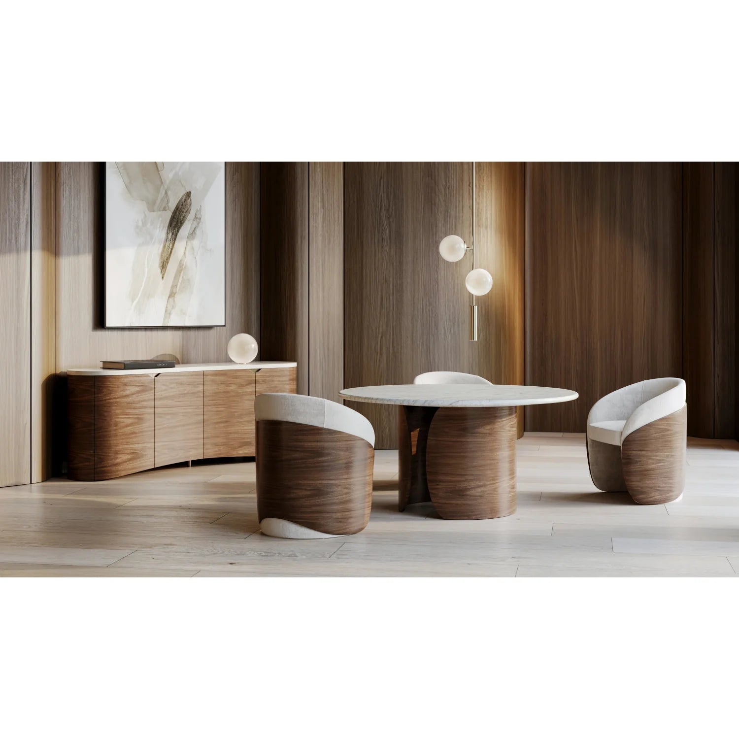 Luxury Fleur Stone Dining Table Modern Italian Style for Villa