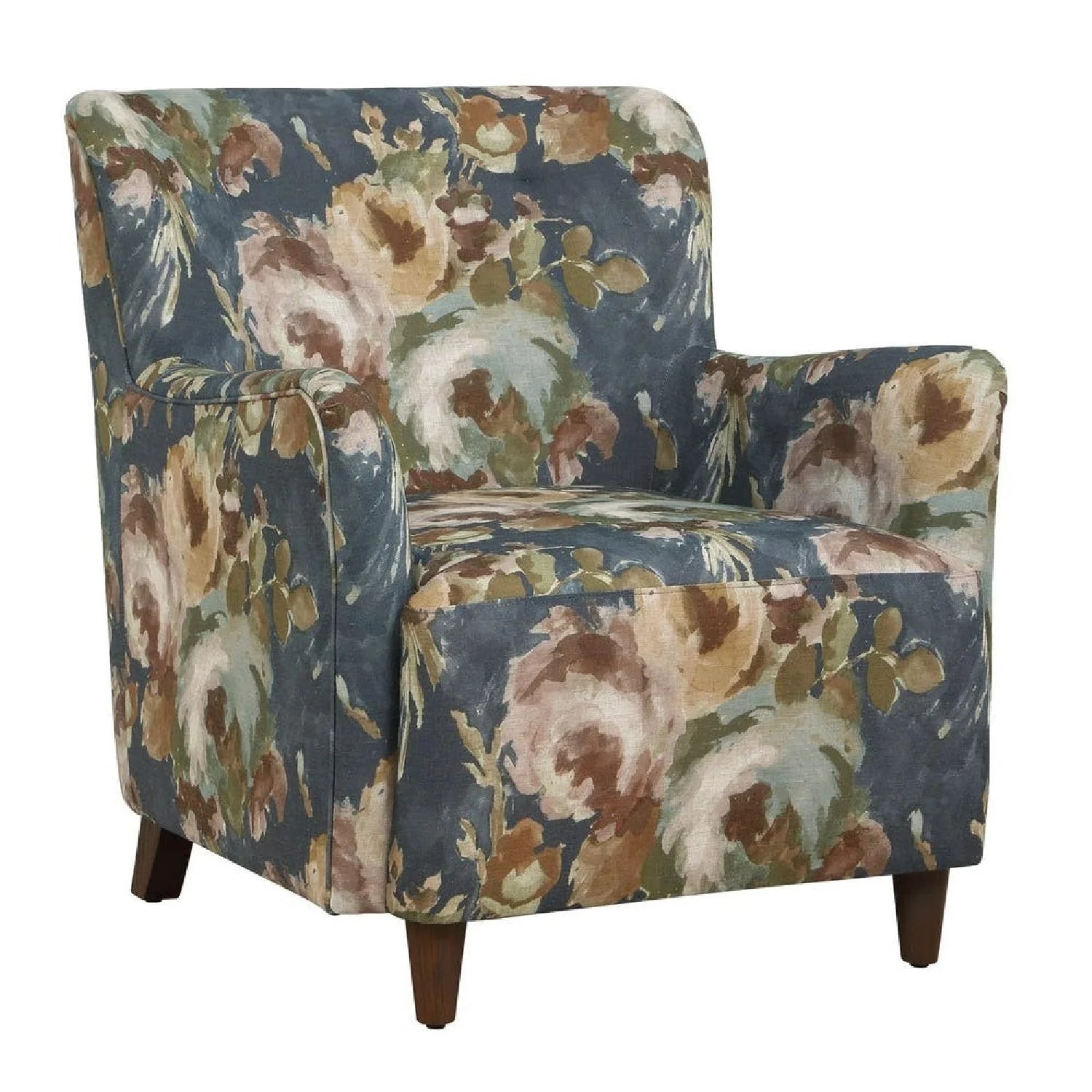 Luxury Floral Fabric Accent Armchair Modern Italian Style for Villa