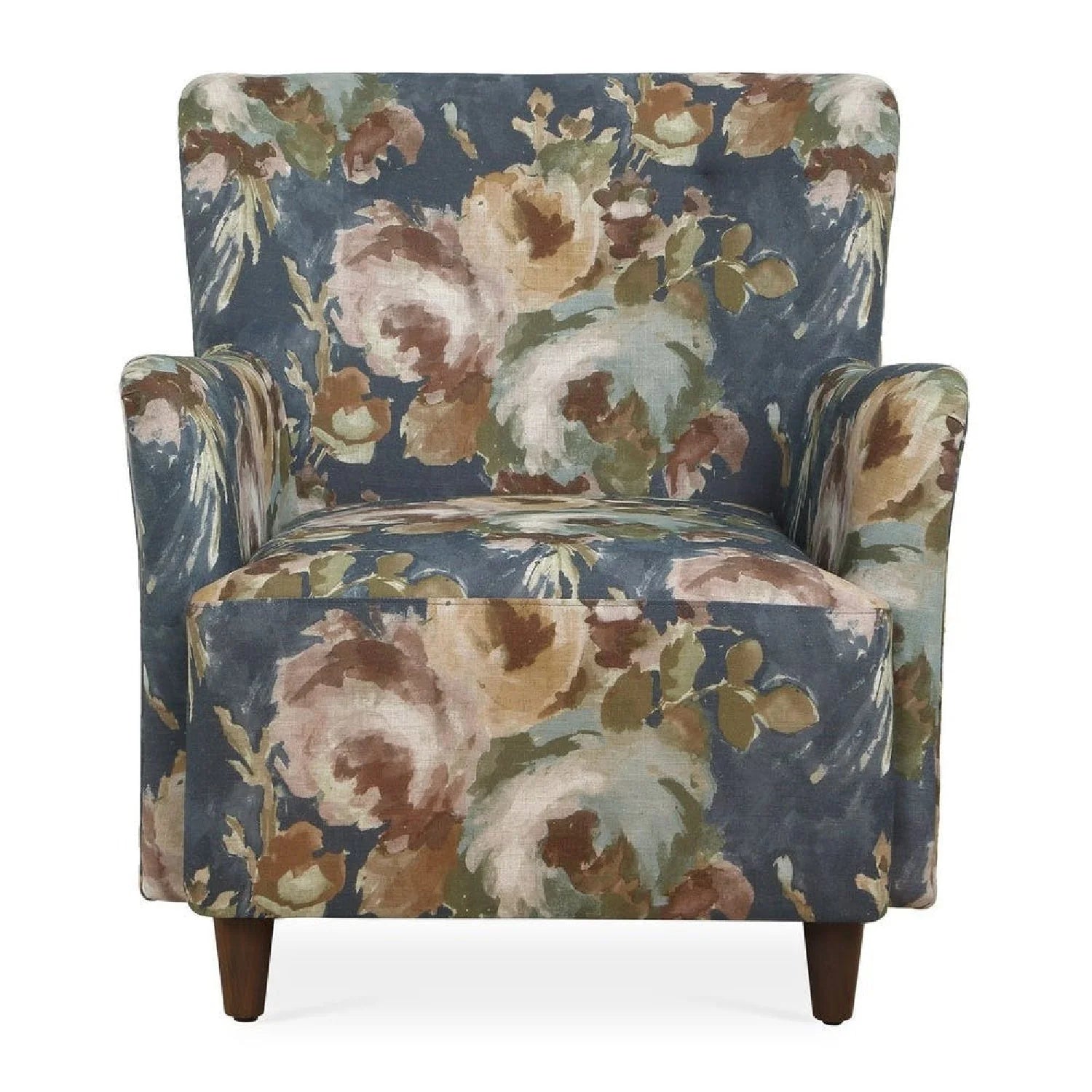 Luxury Floral Fabric Accent Armchair Modern Italian Style for Villa