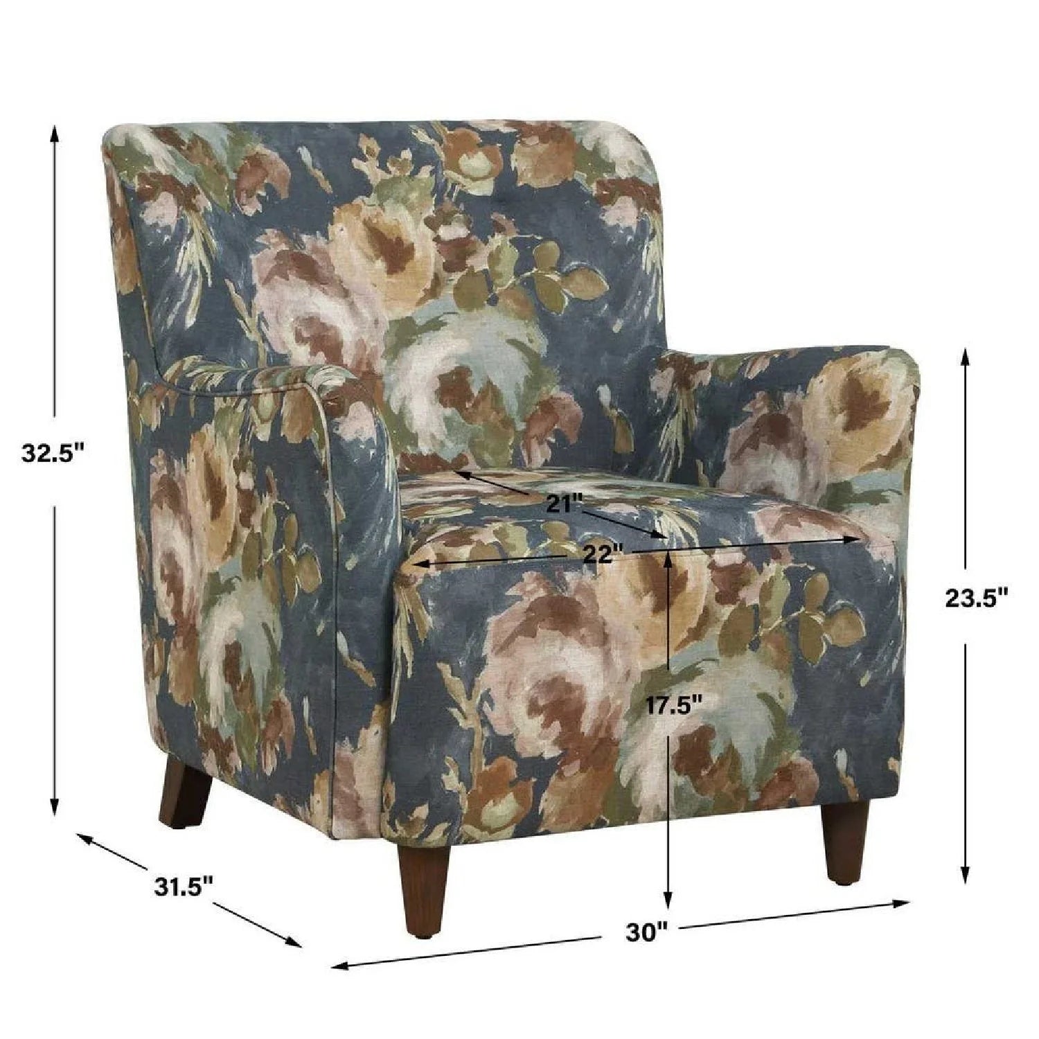 Luxury Floral Fabric Accent Armchair Modern Italian Style for Villa