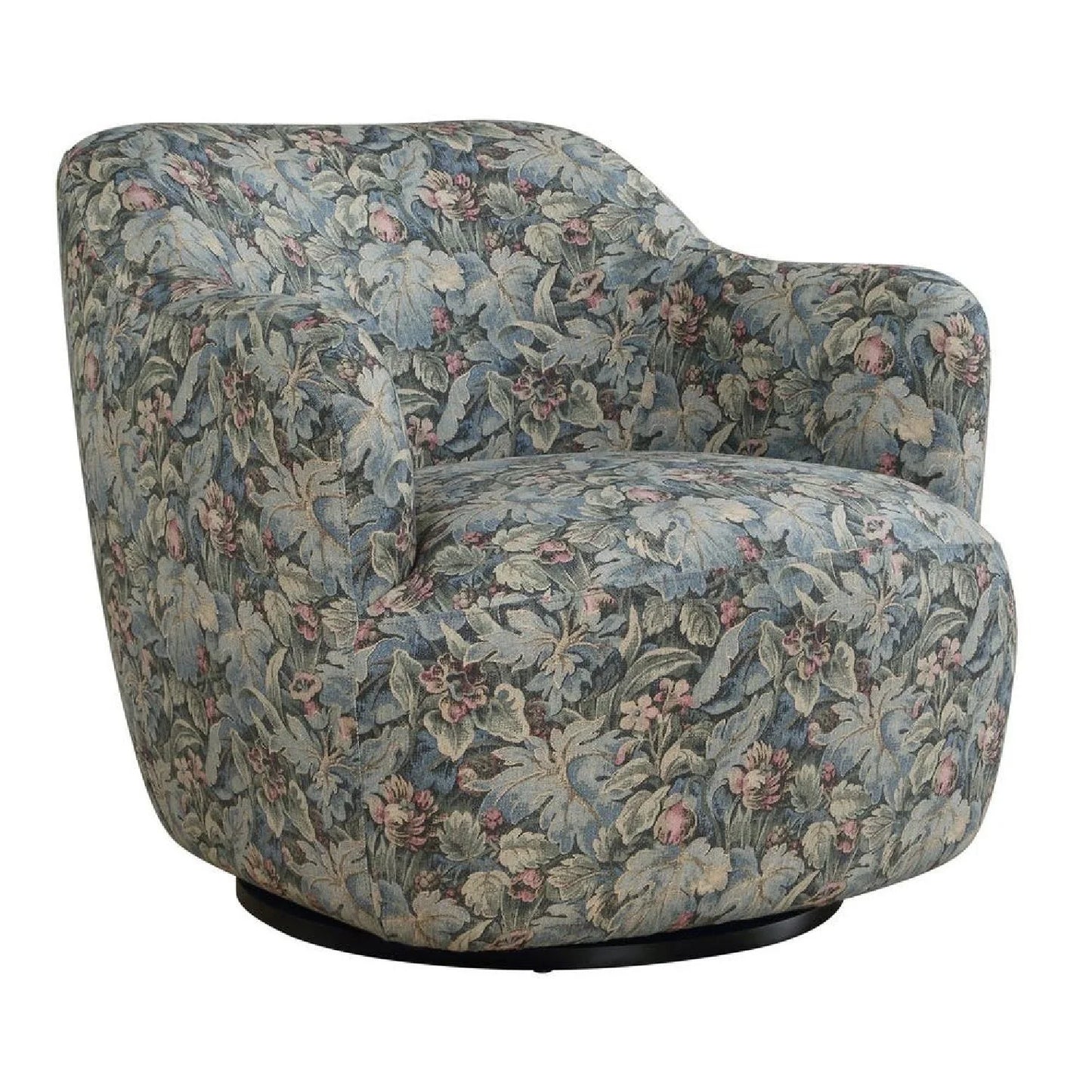 Luxury Floral Tapestry Swivel Lounge Chair European Style for Villa