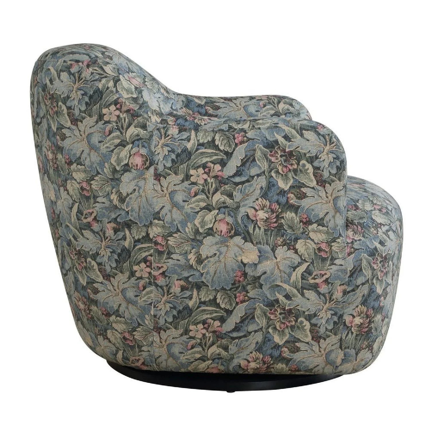 Luxury Floral Tapestry Swivel Lounge Chair European Style for Villa