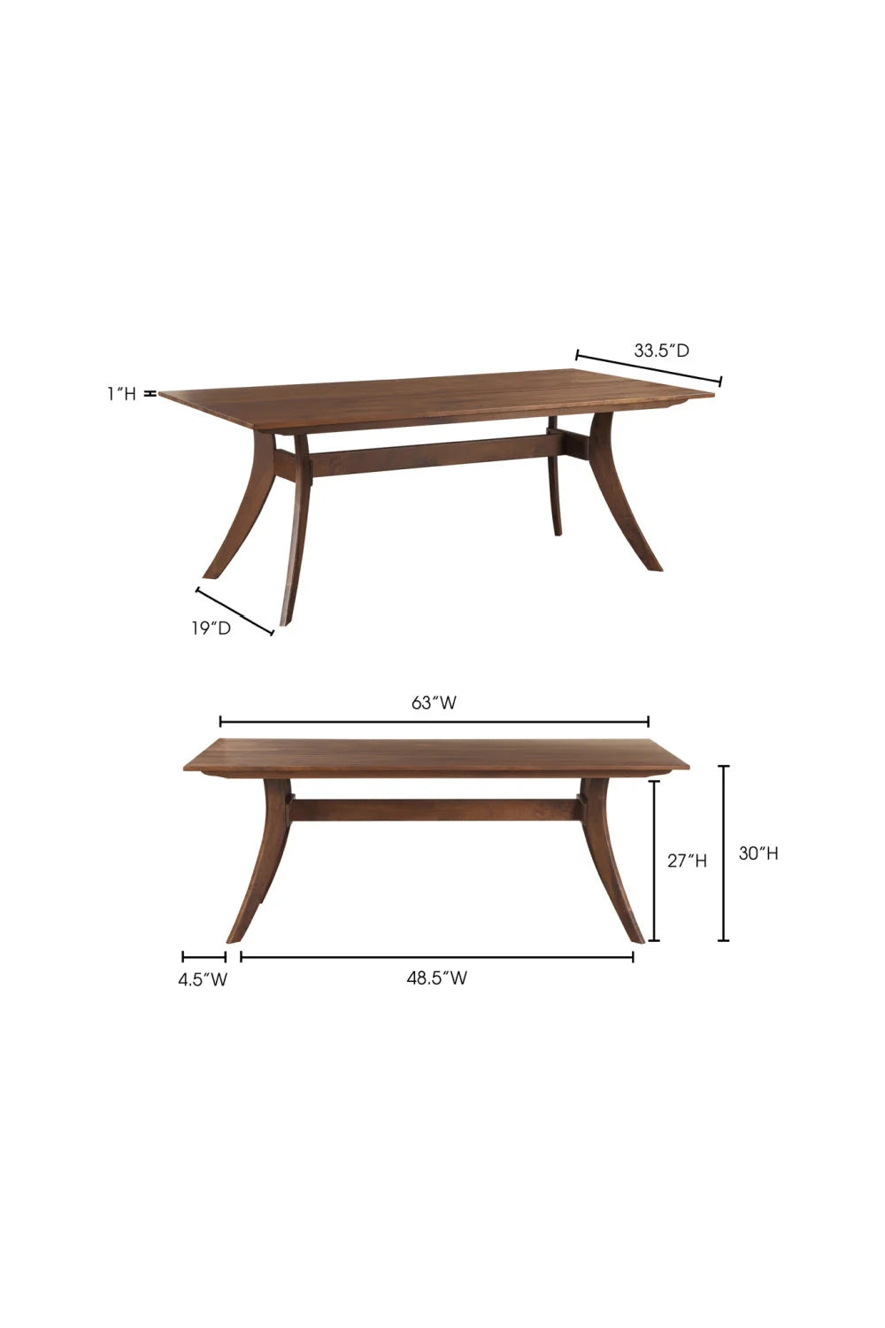 Luxury Florence Walnut Dining Table Modern Italian Style for Villa
