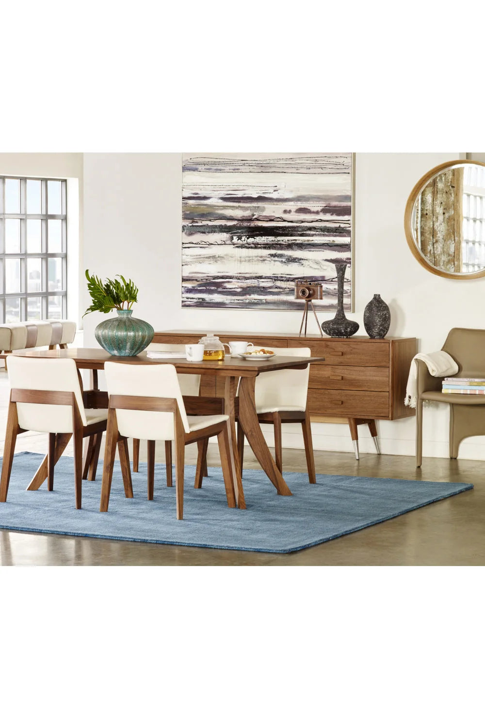 Luxury Florence Walnut Dining Table Modern Italian Style for Villa