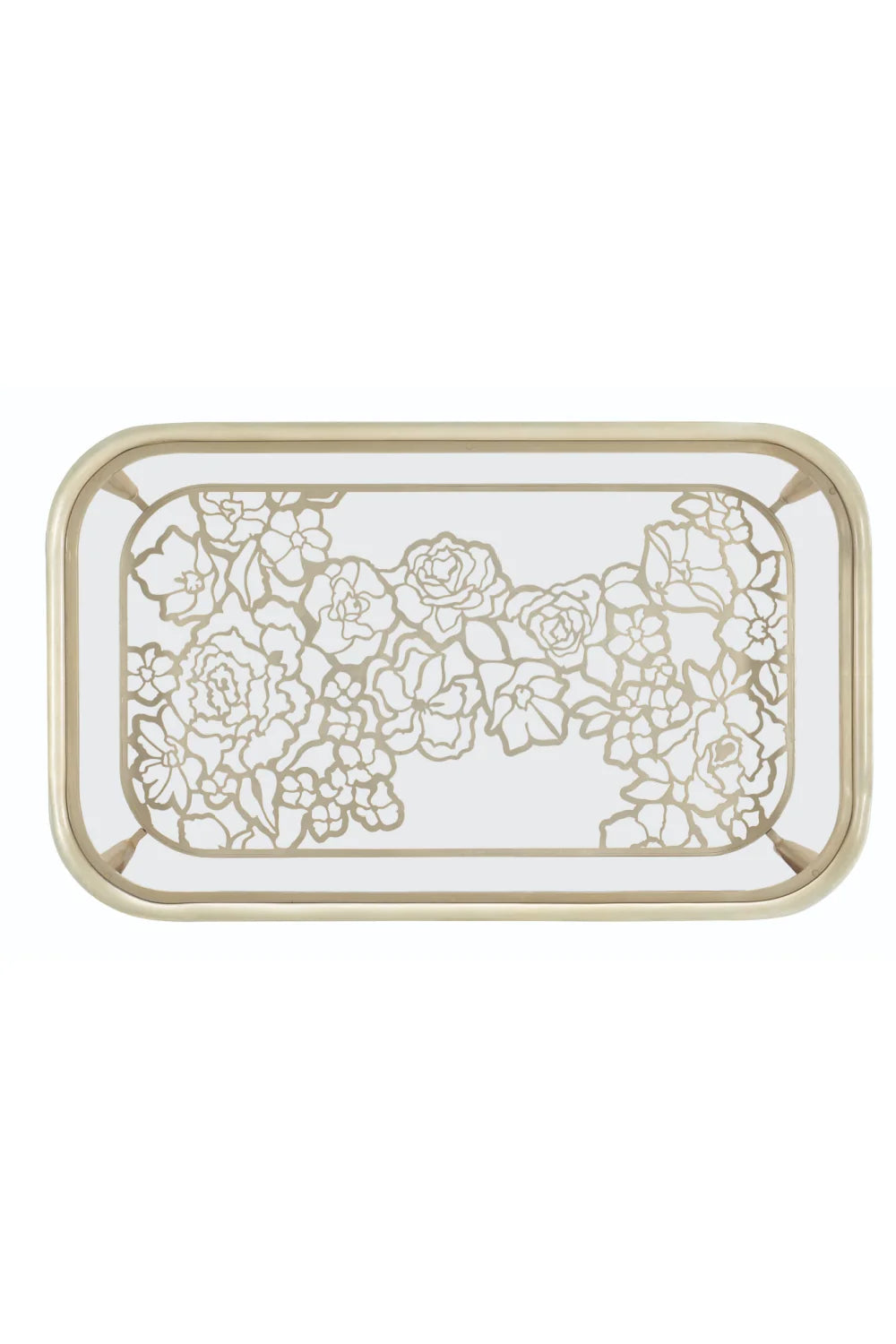 Luxury Flower Glass Cocktail Table Modern Italian Style for Villa