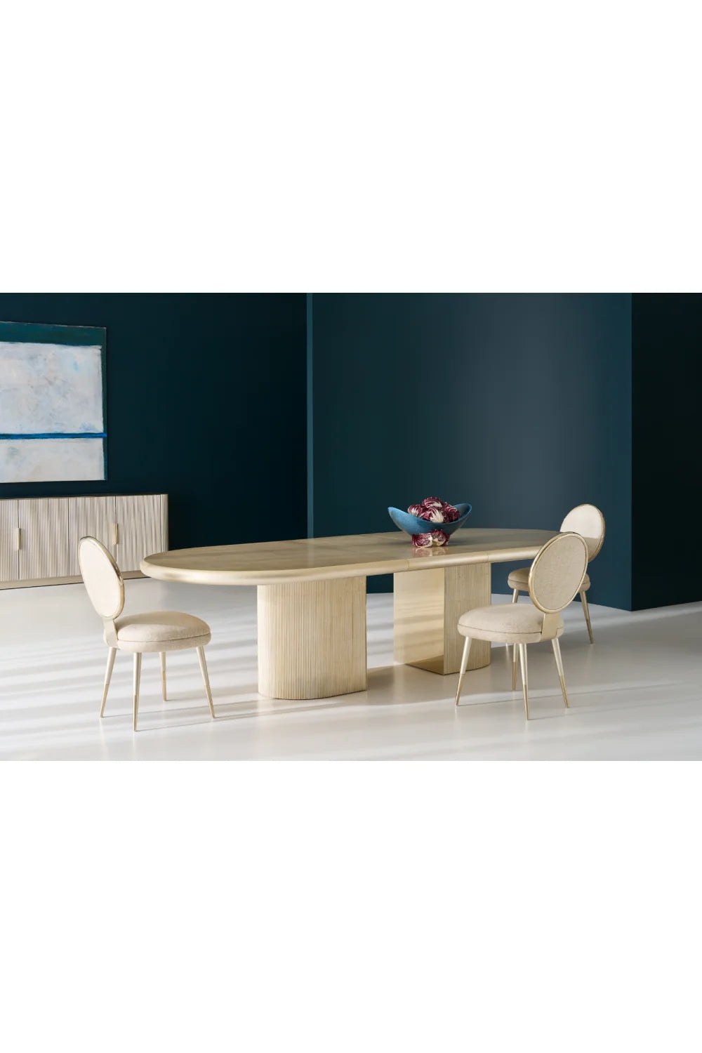 Luxury Fluted 4-Door Sideboard European Style for Villa