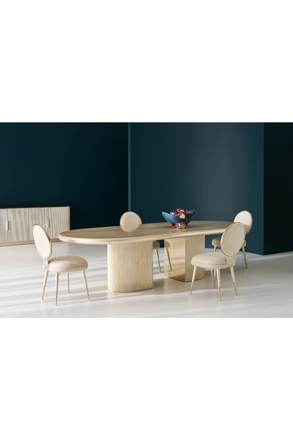 Luxury Fluted 4-Door Sideboard European Style for Villa