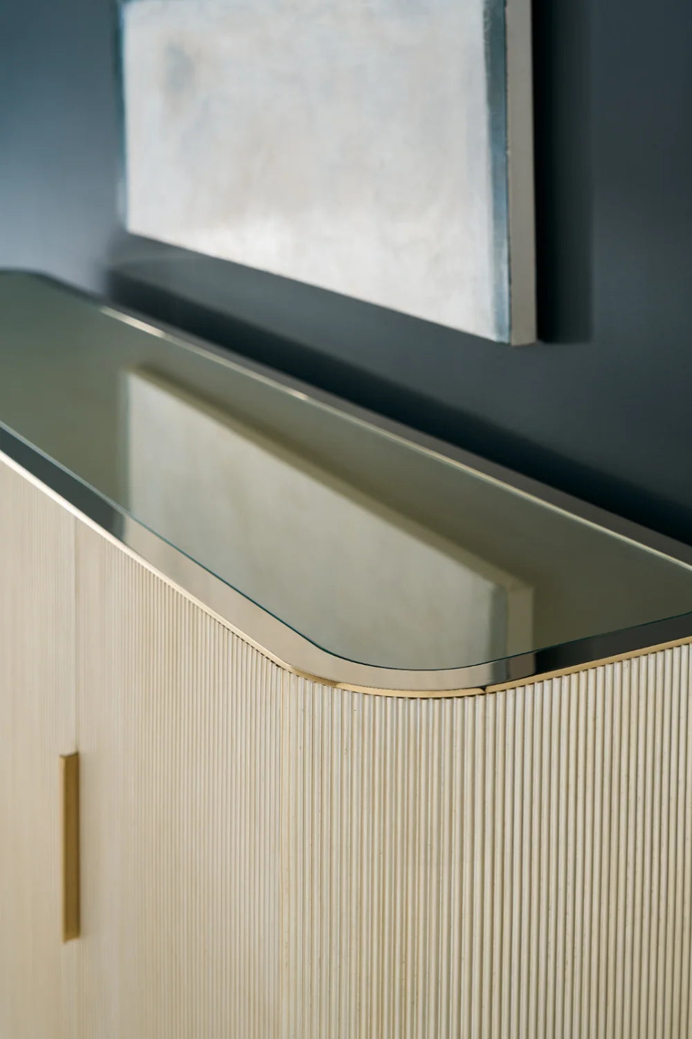 Luxury Fluted 4-Door Sideboard European Style for Villa