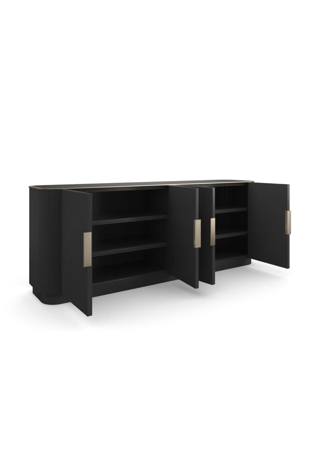 Luxury Fluted 4-Door Sideboard European Style for Villa