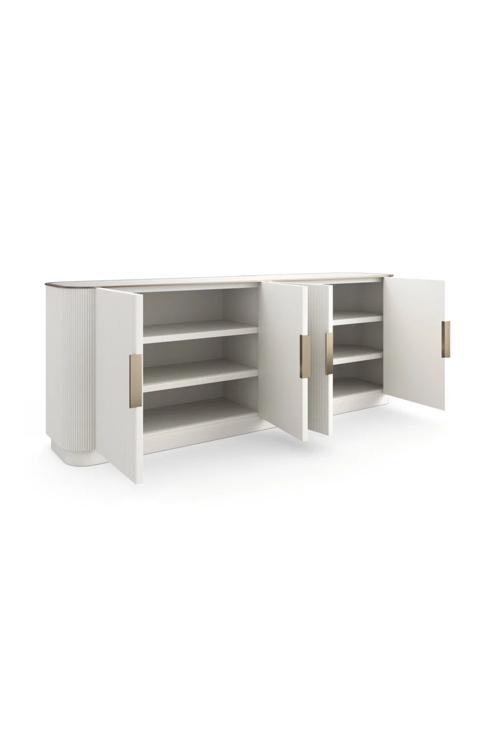 Luxury Fluted 4-Door Sideboard European Style for Villa