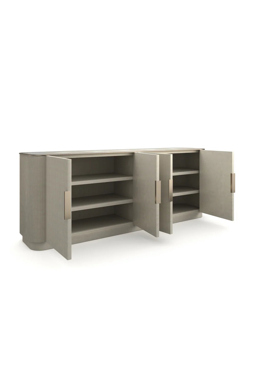 Luxury Fluted 4-Door Sideboard European Style for Villa