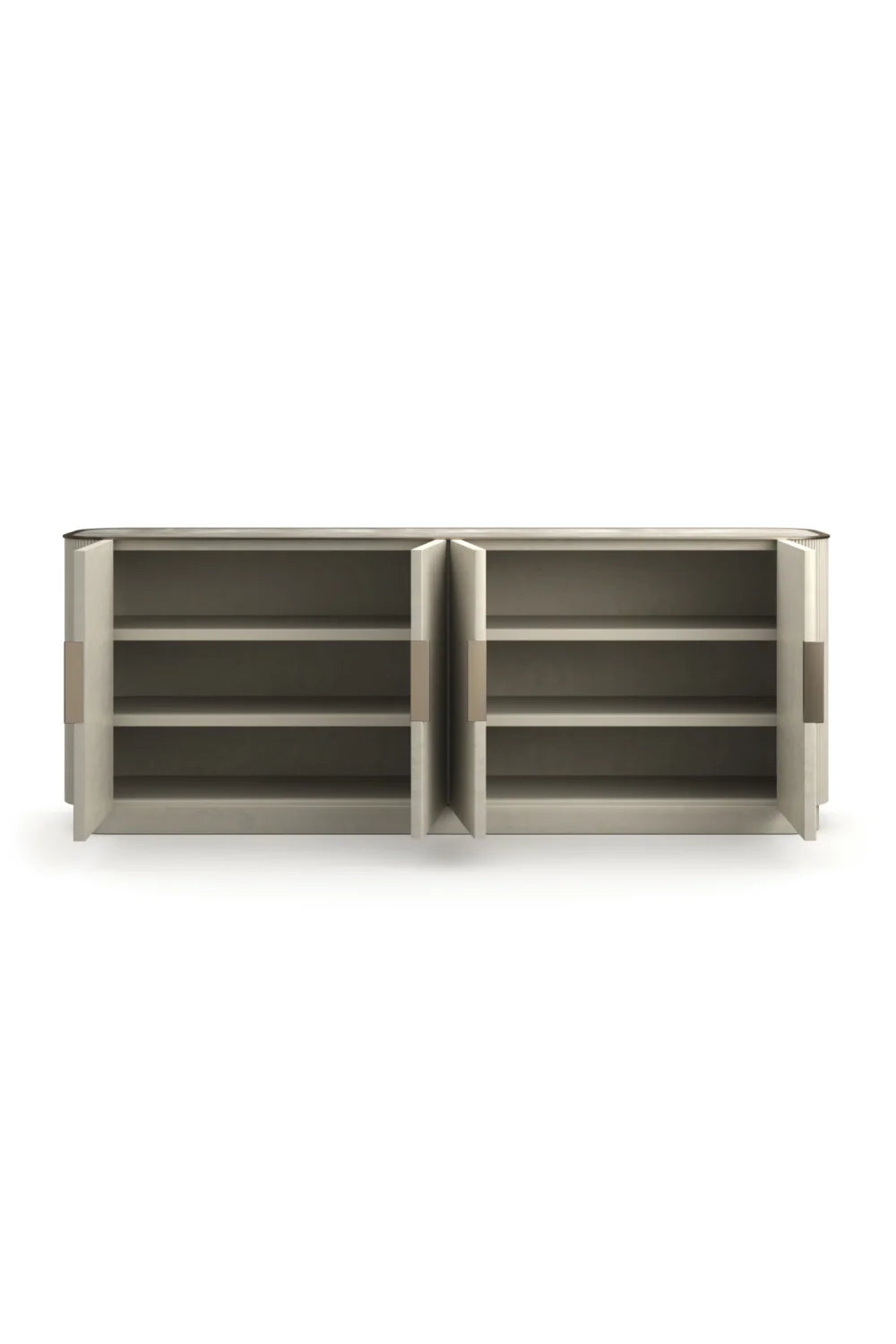 Luxury Fluted 4-Door Sideboard European Style for Villa