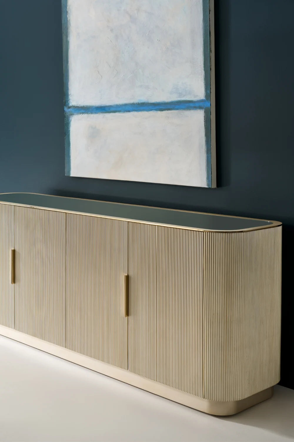 Luxury Fluted 4-Door Sideboard European Style for Villa