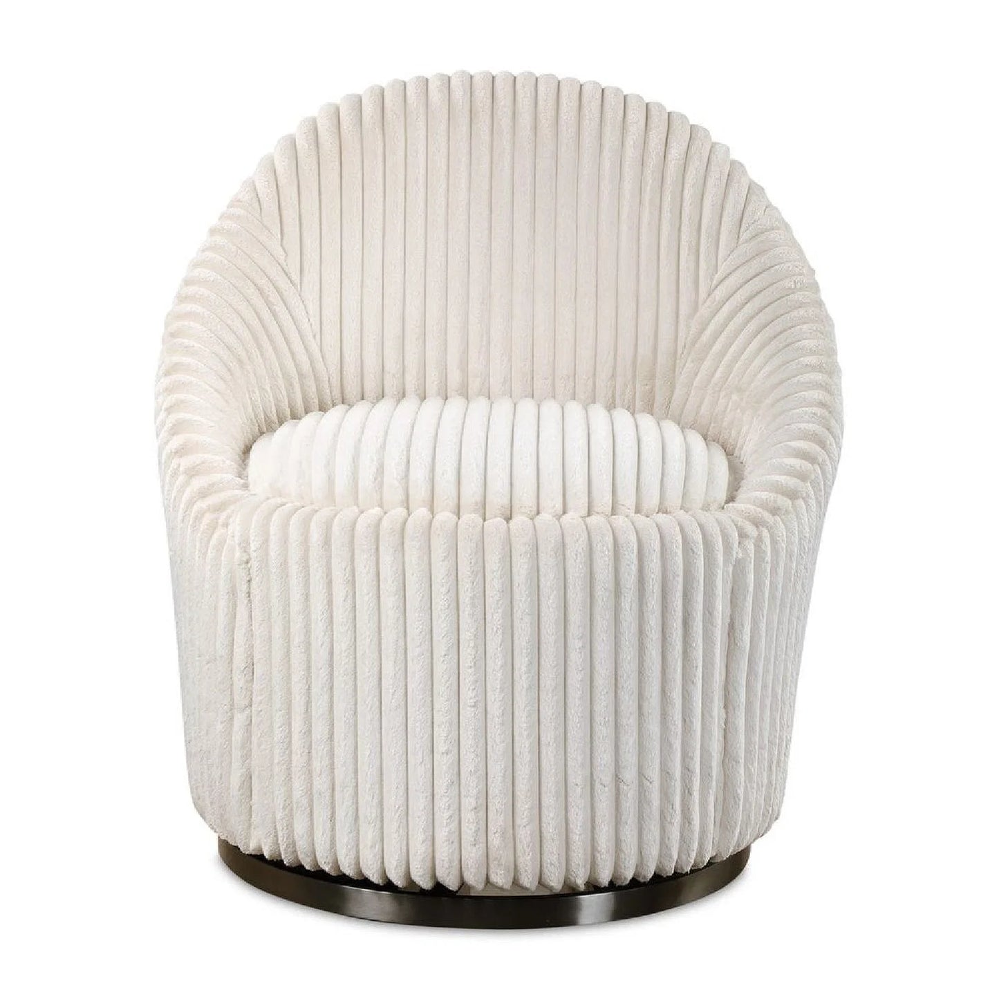 Luxury Fluted Chenille Swivel Lounge Chair Modern Italian Style for Villa