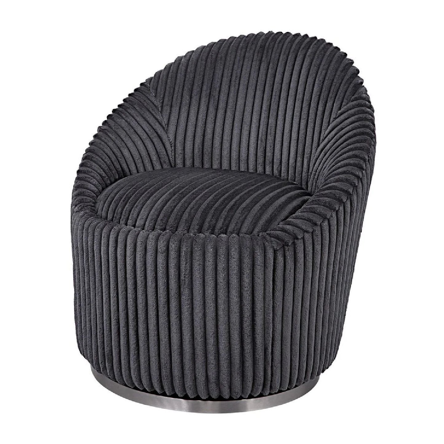 Luxury Fluted Chenille Swivel Lounge Chair Modern Italian Style for Villa