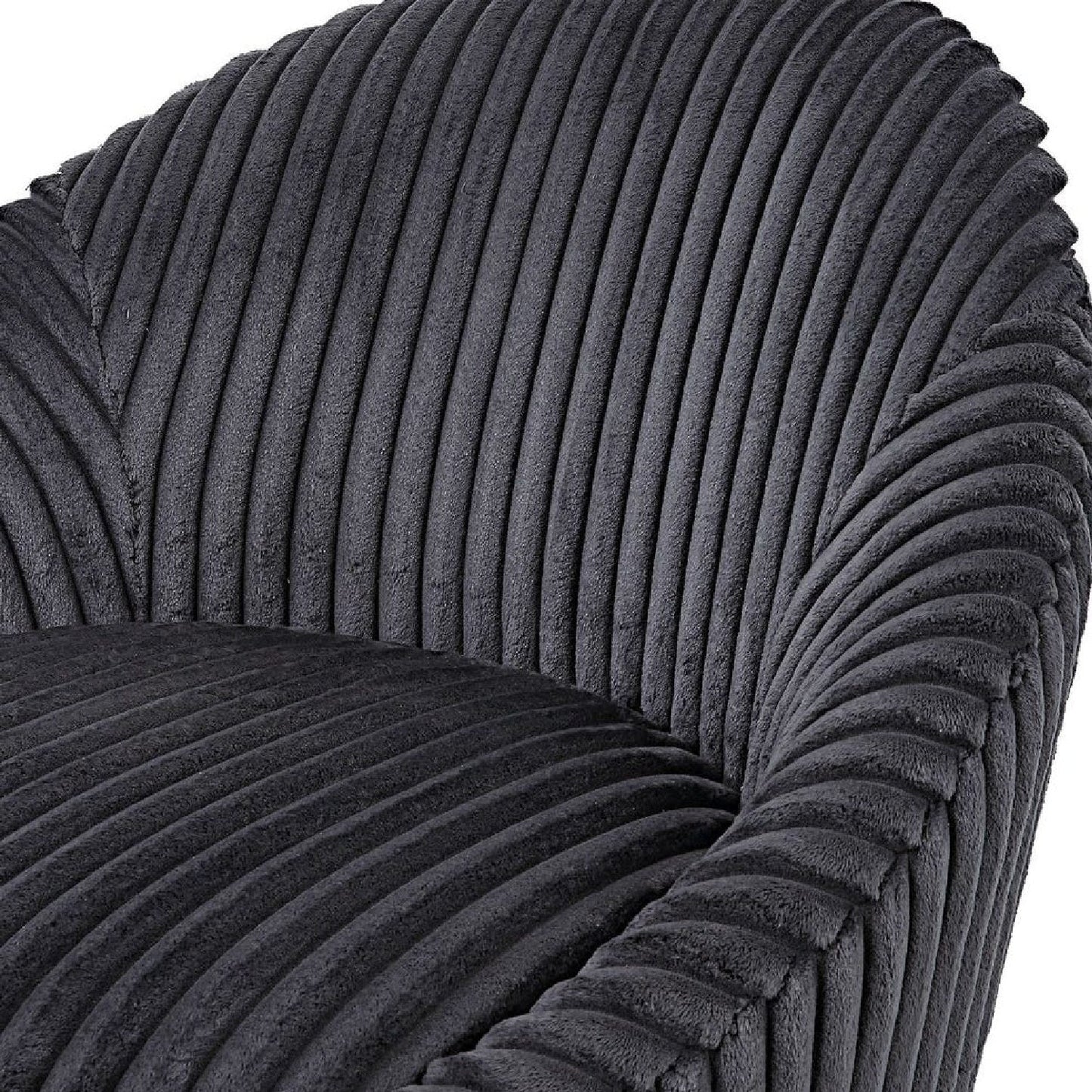 Luxury Fluted Chenille Swivel Lounge Chair Modern Italian Style for Villa