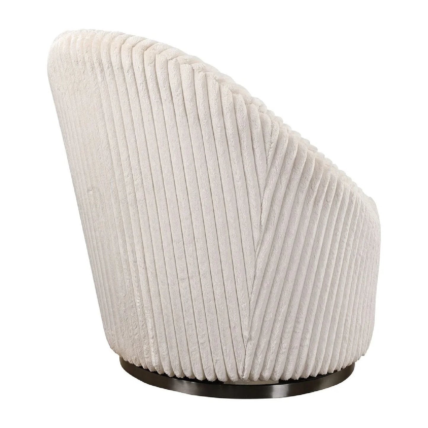 Luxury Fluted Chenille Swivel Lounge Chair Modern Italian Style for Villa