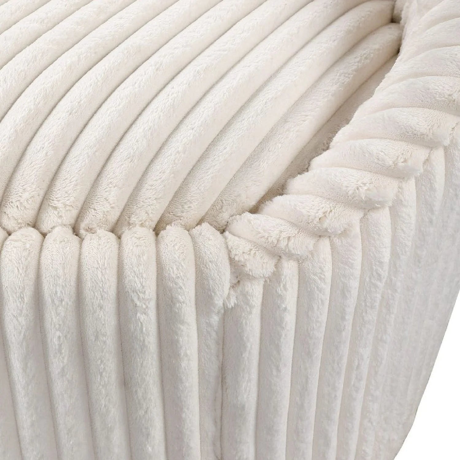 Luxury Fluted Chenille Swivel Lounge Chair Modern Italian Style for Villa