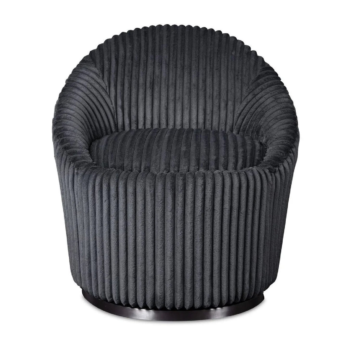 Luxury Fluted Chenille Swivel Lounge Chair Modern Italian Style for Villa