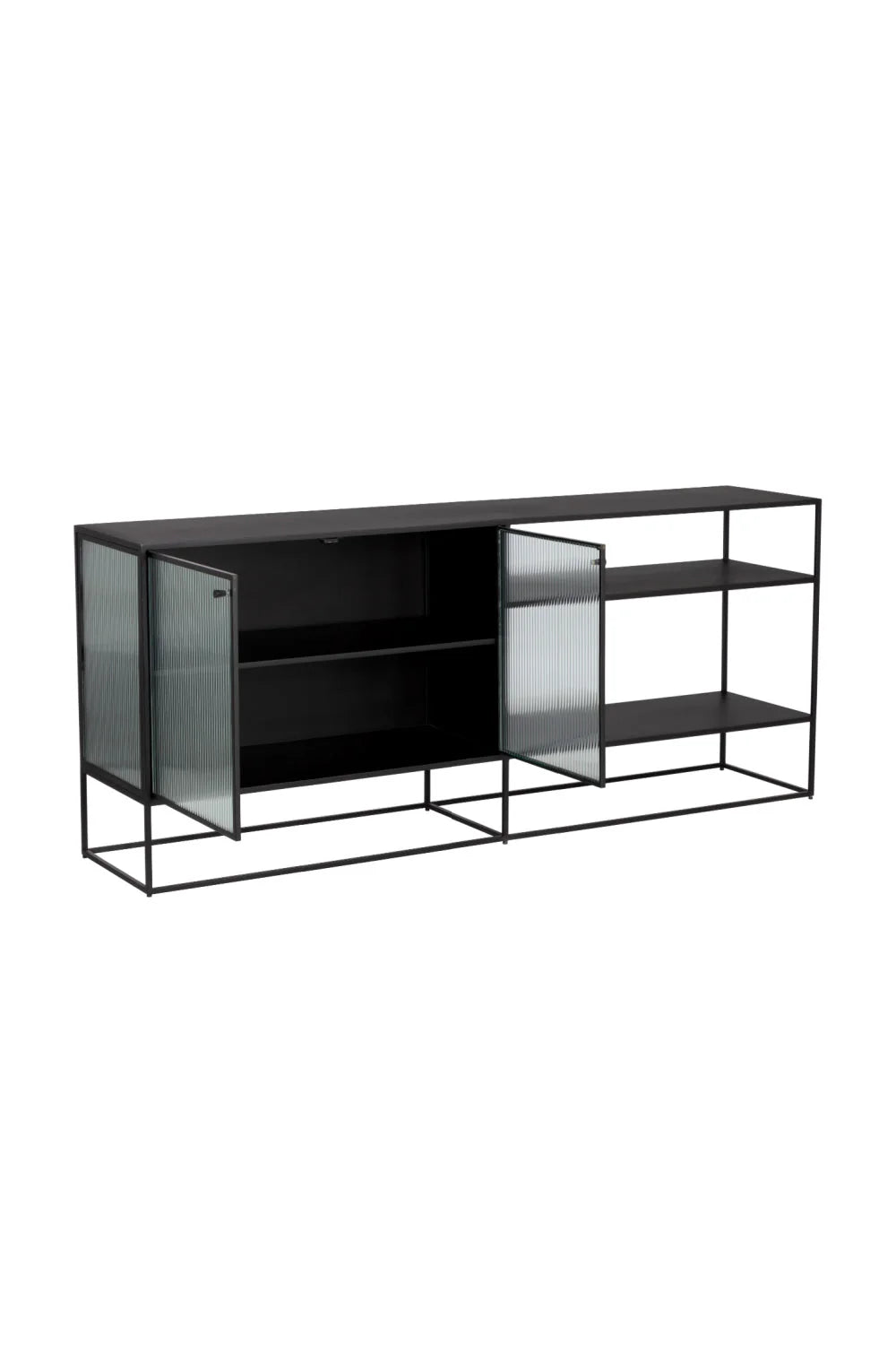 Luxury Fluted Glass Sideboard European Style for Villa