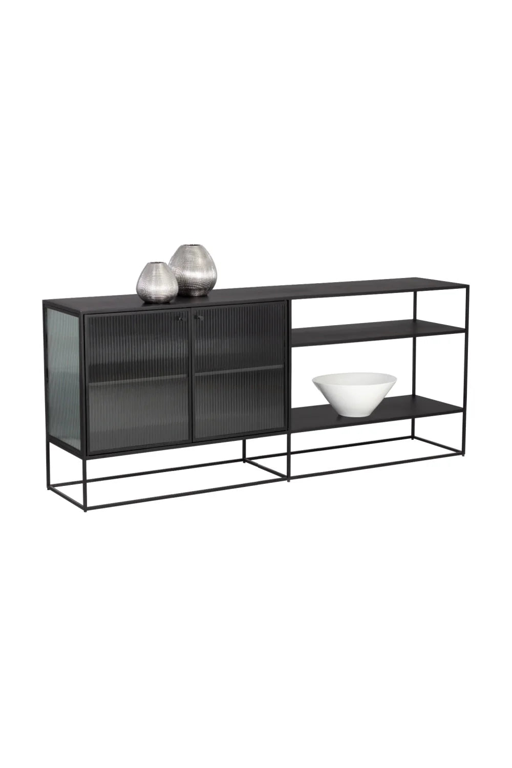 Luxury Fluted Glass Sideboard European Style for Villa