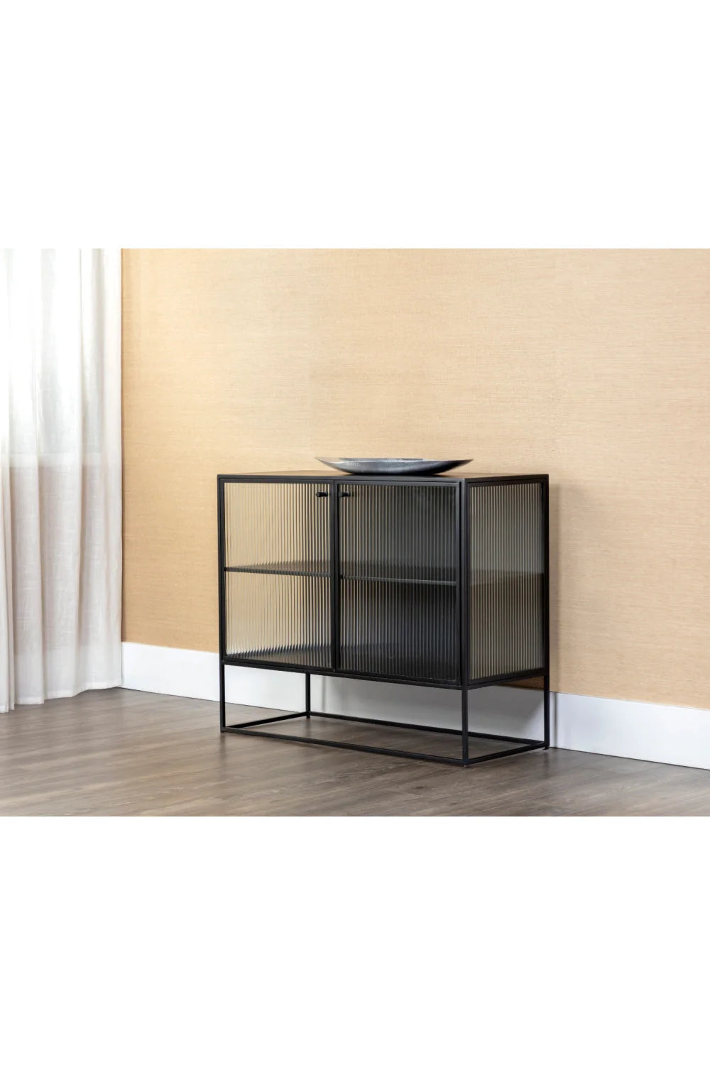 Luxury Fluted Glass Sideboard European Style for Villa