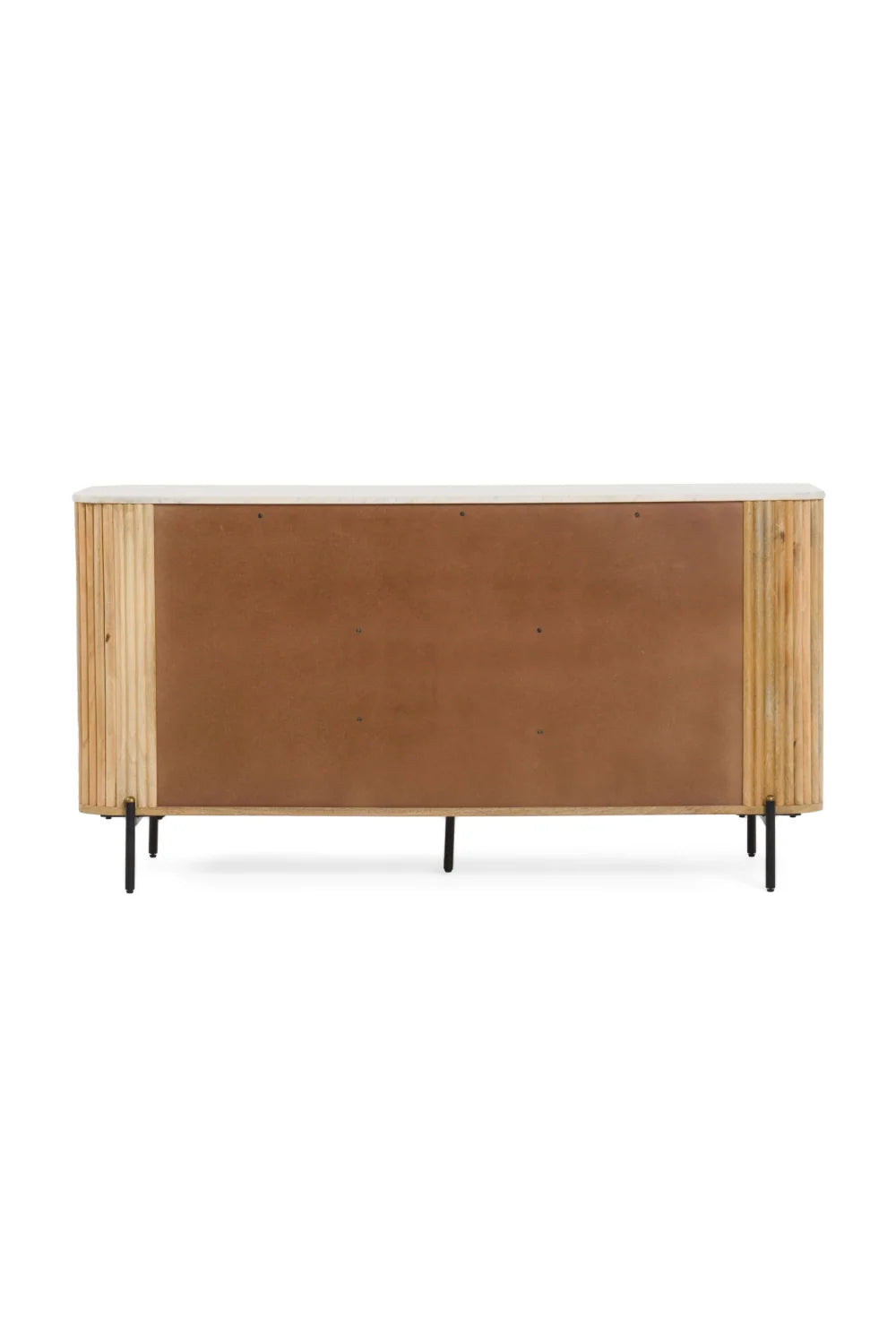 Luxury Fluted Mango Wood 4-Door Sideboard European Style for Villa