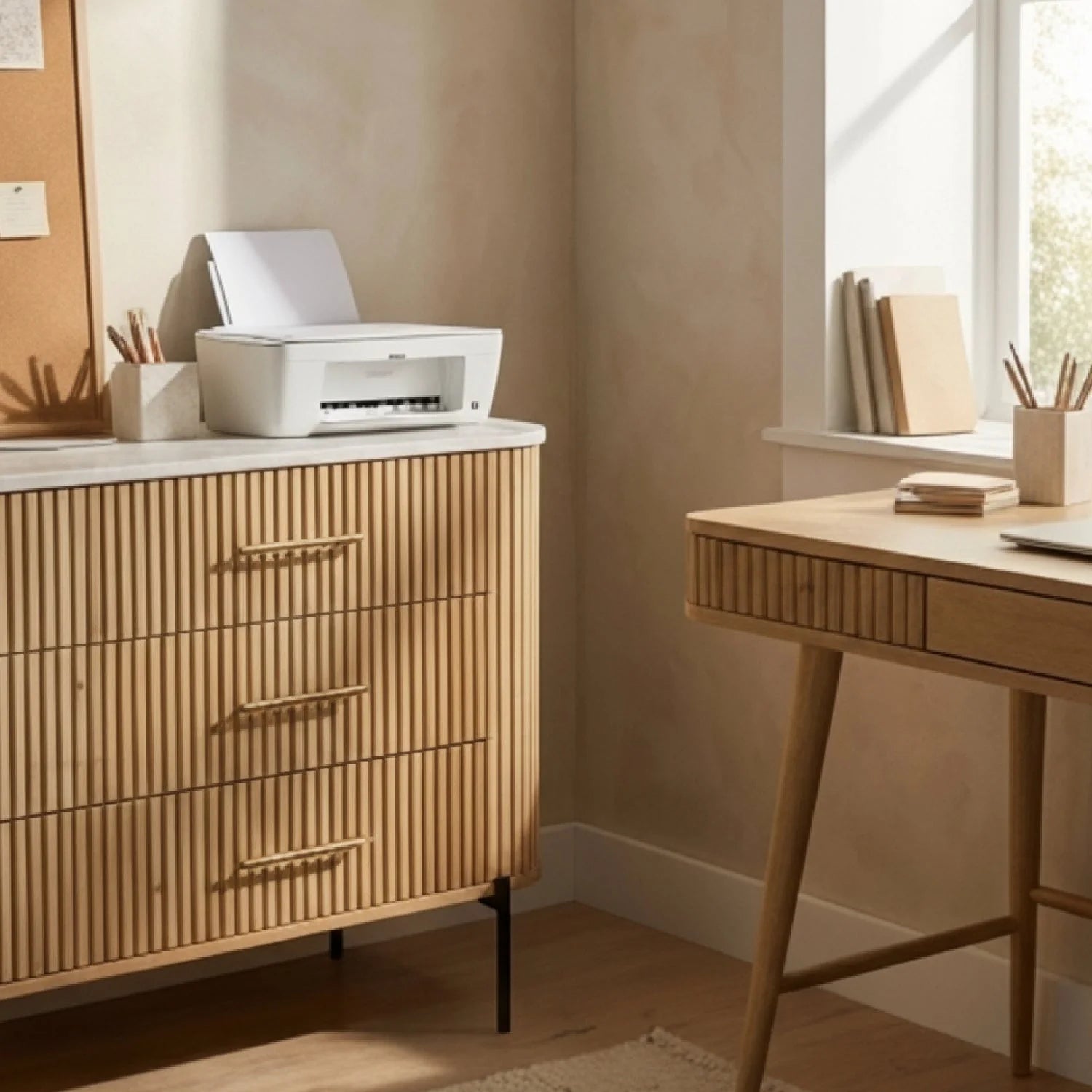 Luxury Fluted Modern Mango Wood 6-Drawer Dresser European Style for Villa
