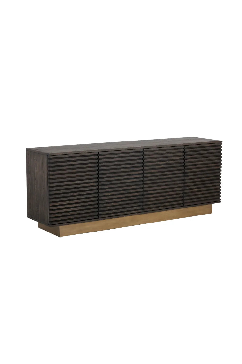 Luxury Fluted Oak 4-Door Sideboard European Style for Villa