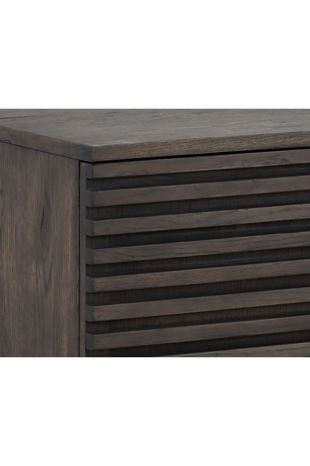 Luxury Fluted Oak 4-Door Sideboard European Style for Villa