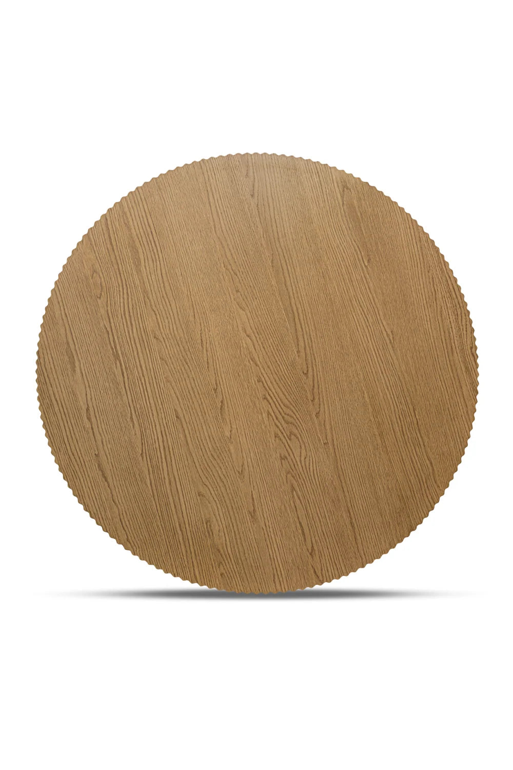 Luxury Fluted Round Oak Coffee Table Modern Italian Style for Villa