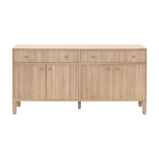 Luxury Fluted Solid Oak Sideboard European Style for Villa