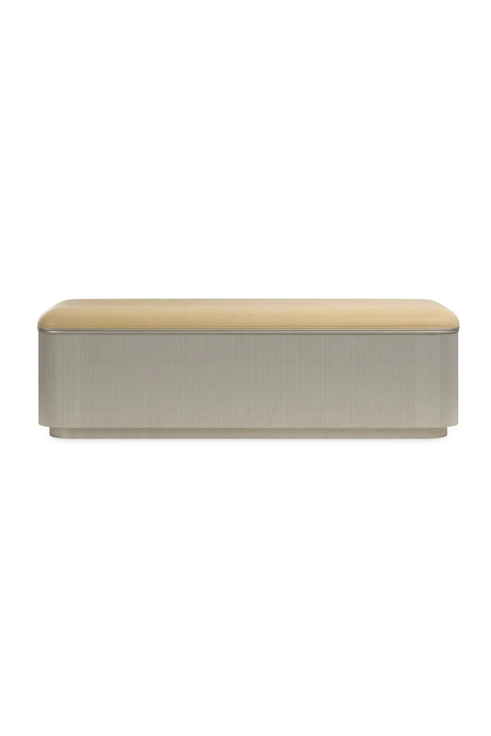 Luxury Fluted Storage Bed Bench European Style for Villa