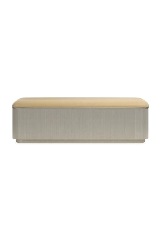 Luxury Fluted Storage Bed Bench European Style for Villa