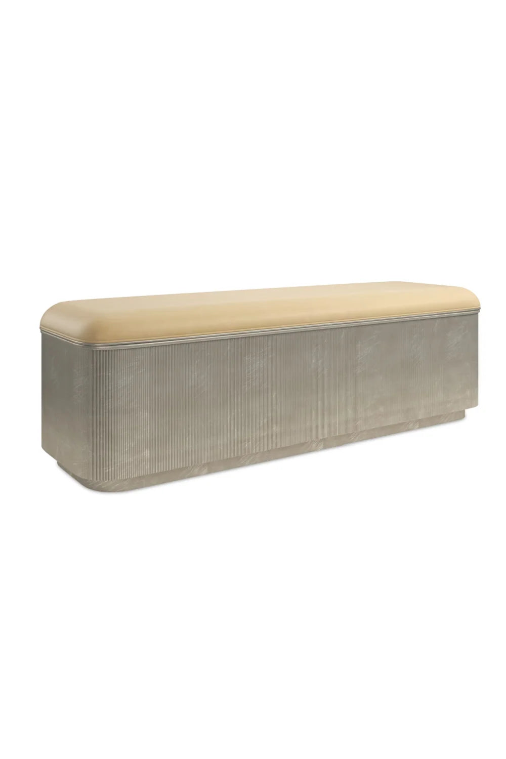 Luxury Fluted Storage Bed Bench European Style for Villa