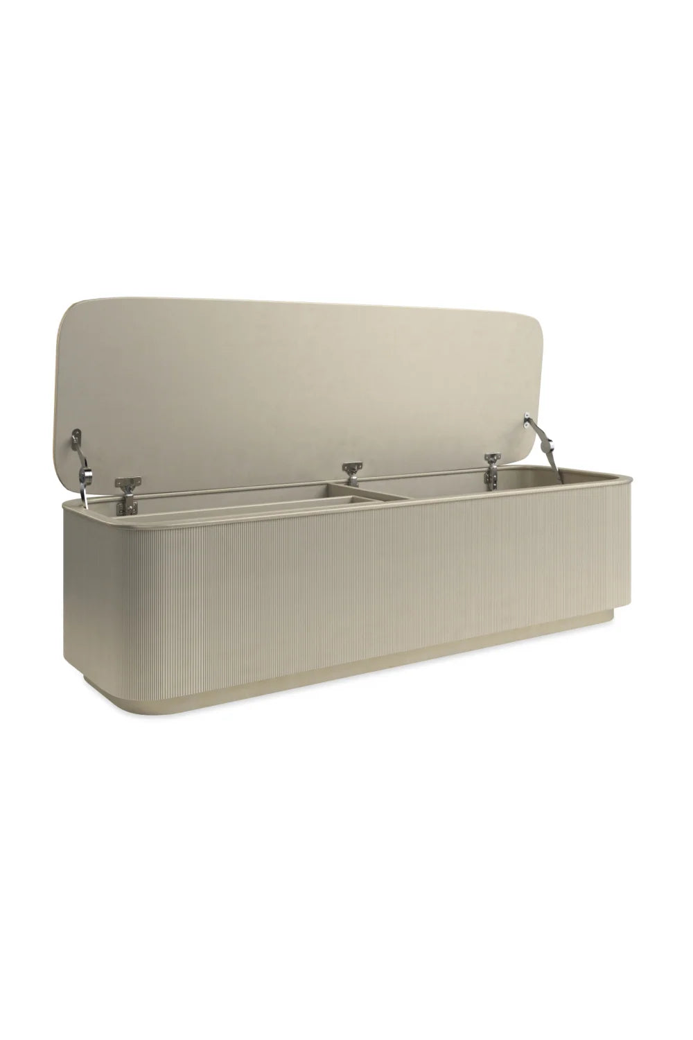 Luxury Fluted Storage Bed Bench European Style for Villa