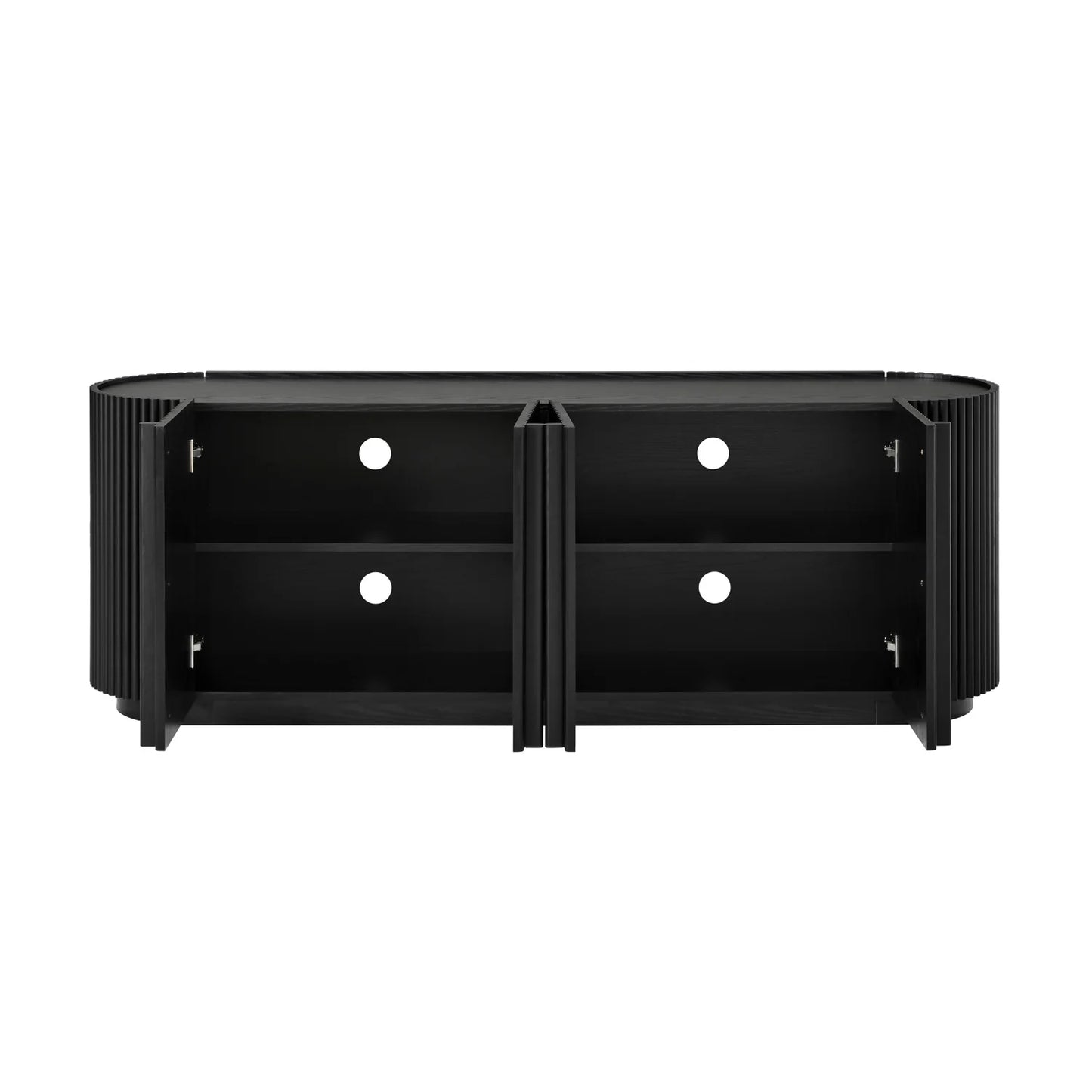 Luxury Fluted Tambour Door TV Stand Modern Italian Style for Villa