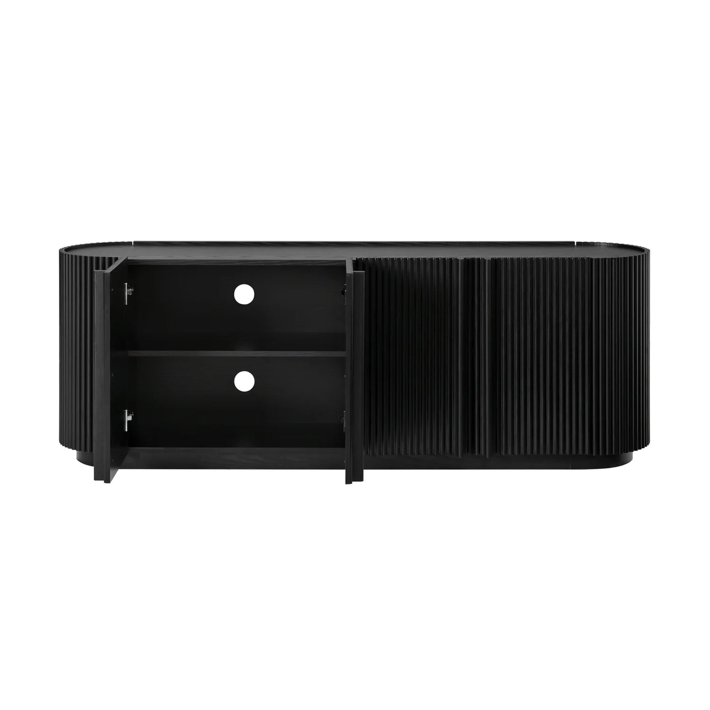 Luxury Fluted Tambour Door TV Stand Modern Italian Style for Villa