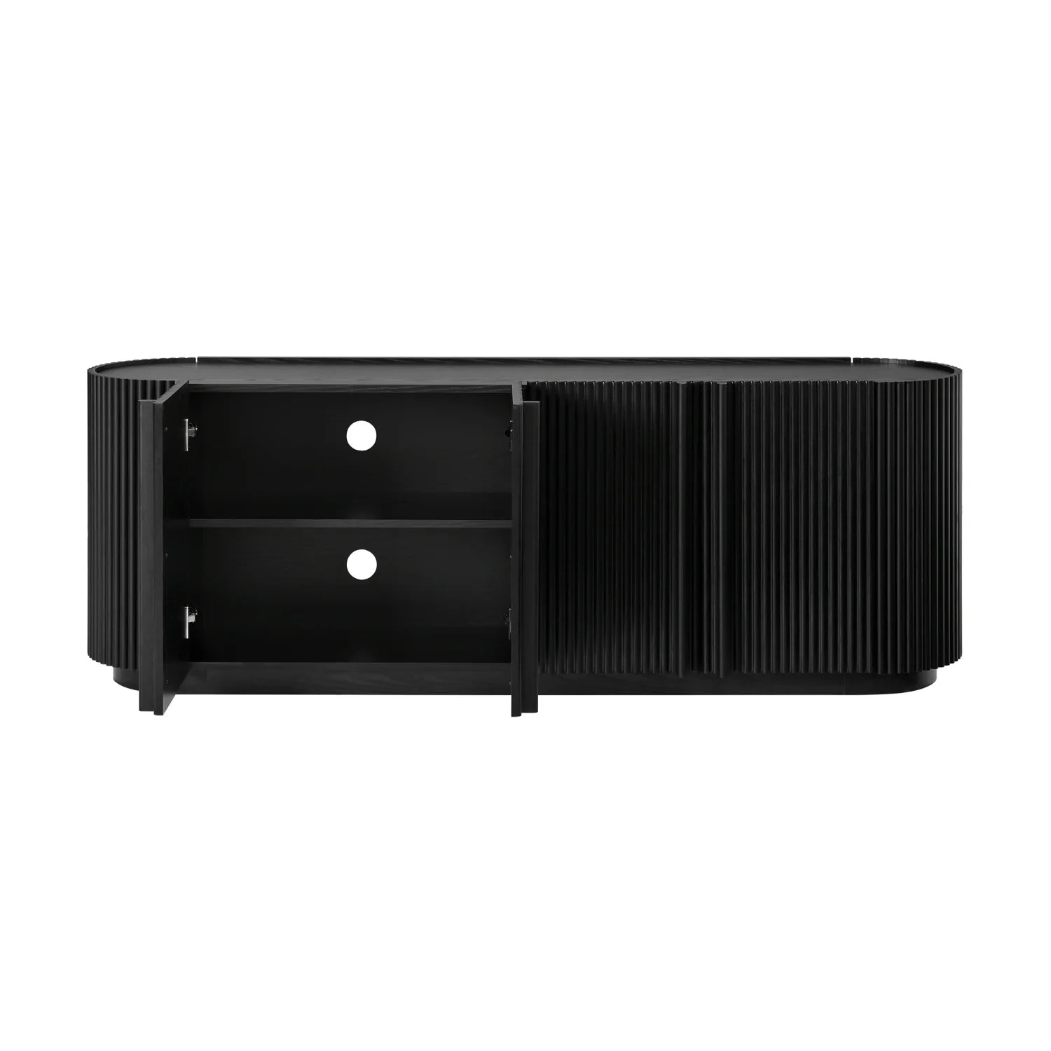 Luxury Fluted Tambour Door TV Stand Modern Italian Style for Villa