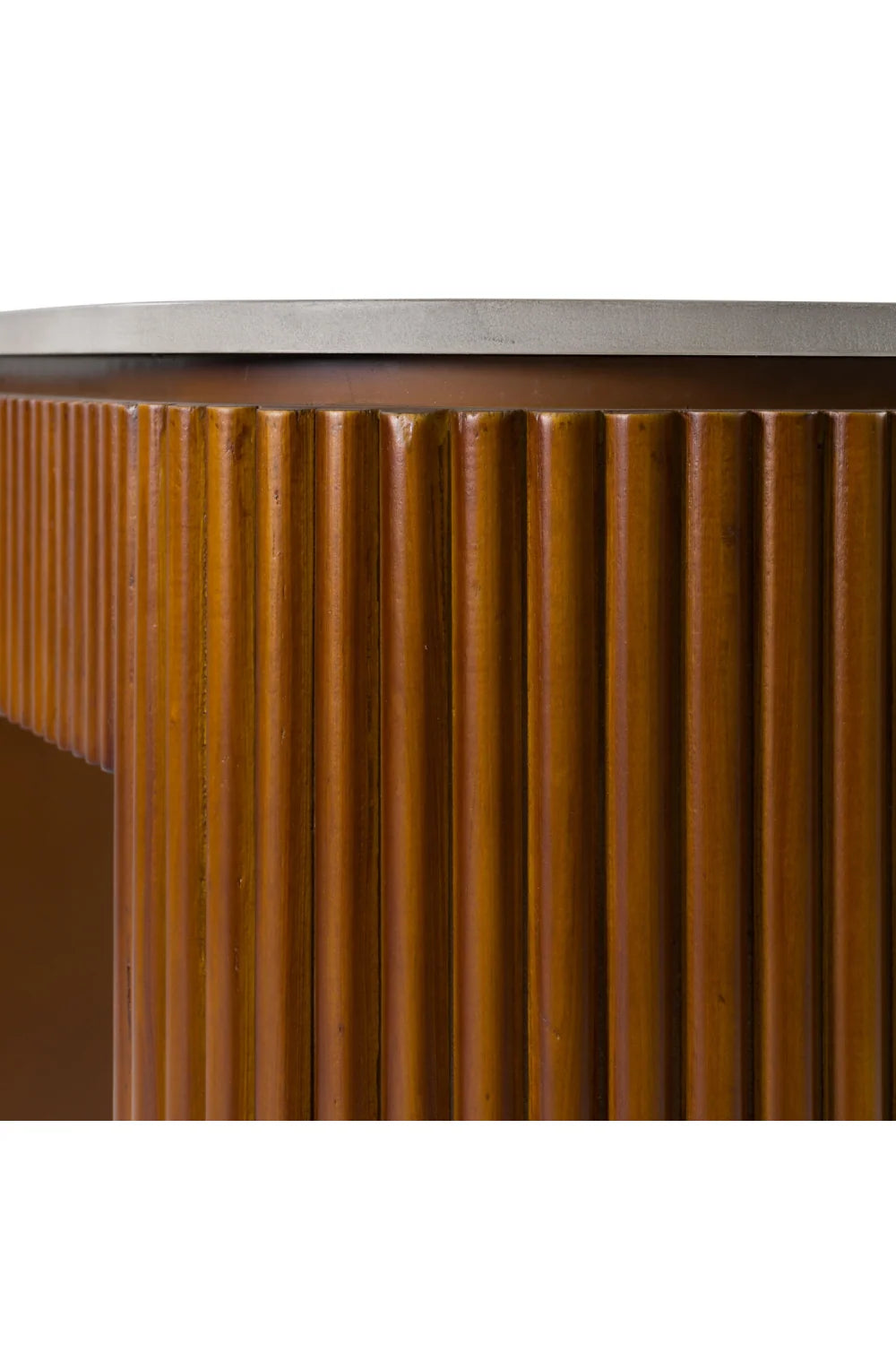 Luxury Fluted Wood Base Console Table Modern Italian Style for Villa