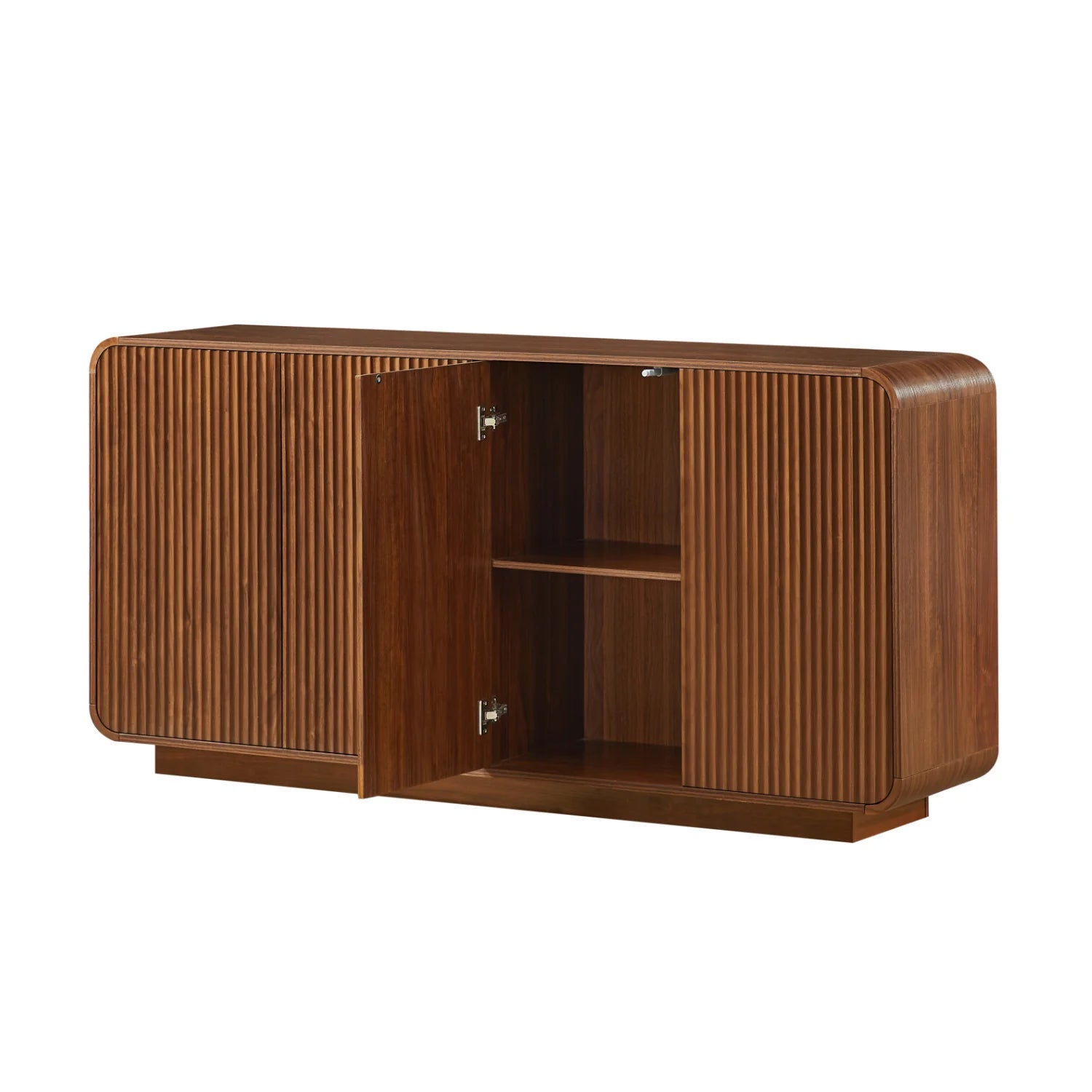 Luxury Fluted Wood Entryway Sideboard European Style for Villa