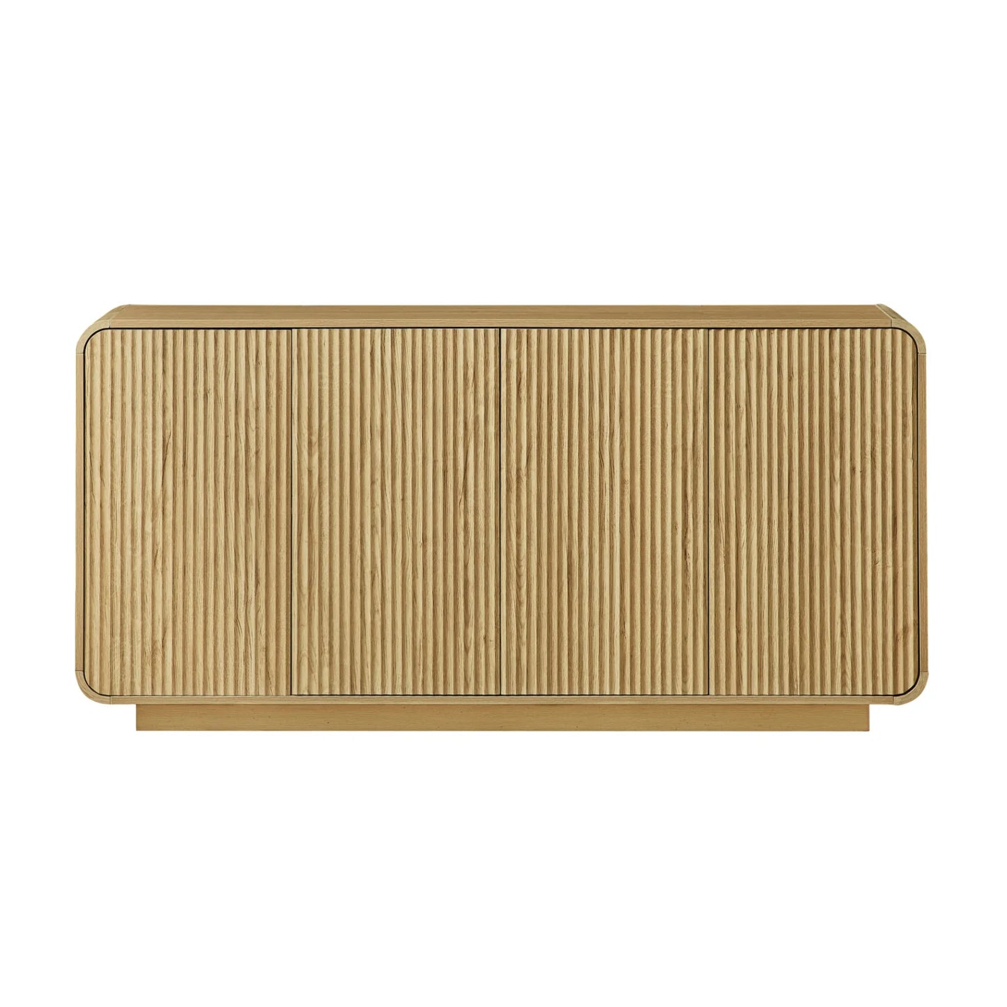 Luxury Fluted Wooden 4-Door Sideboard European Style for Villa