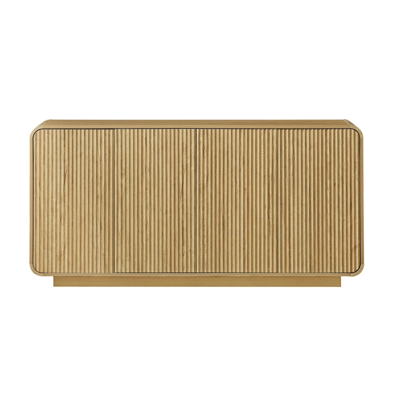 Luxury Fluted Wooden 4-Door Sideboard European Style for Villa