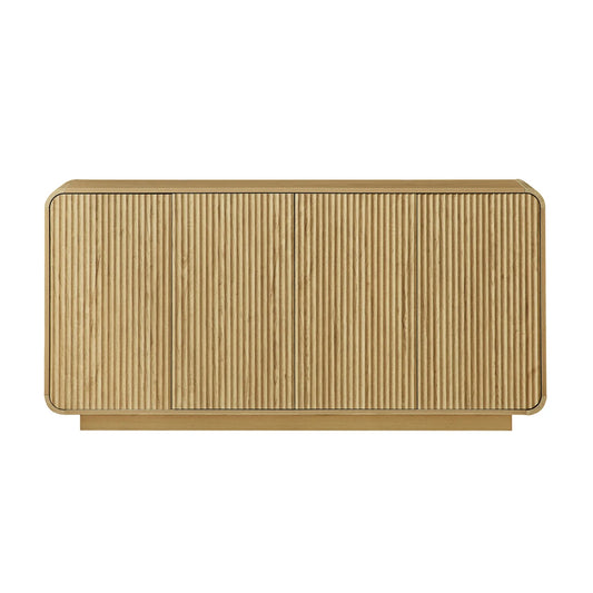 Luxury Fluted Wooden 4-Door Sideboard European Style for Villa