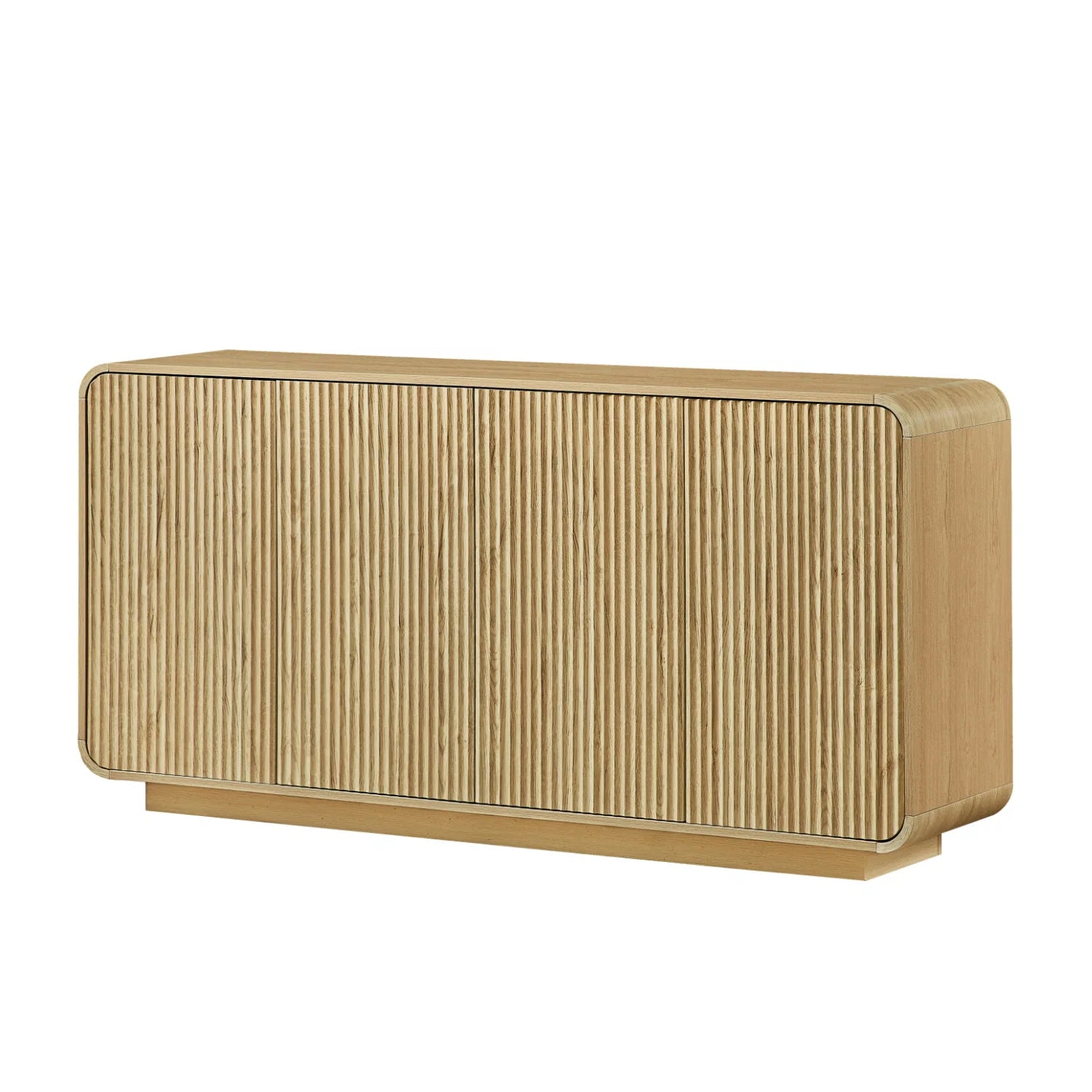 Luxury Fluted Wooden 4-Door Sideboard European Style for Villa